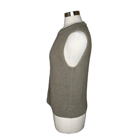 Carly Jean Los Angeles Tan Knit Sleeveless Top Women’s Size Large Minimalist‎ - Picture 2 of 9